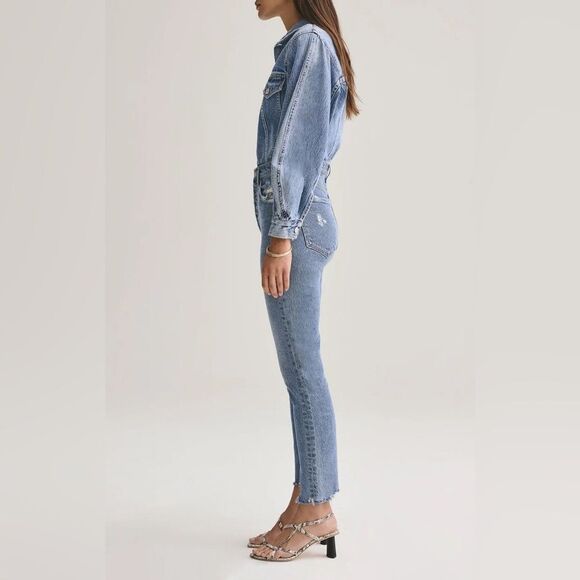 AGOLDE Nico High Rise Slim Fit Jeans in Rooted - Picture 3 of 10